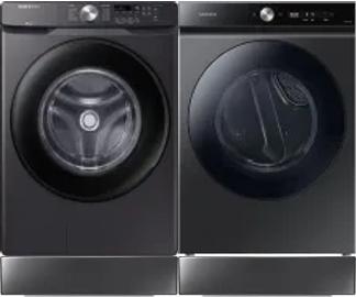 Side by Side Washer & Dryer Set on Risers