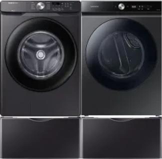 Side by Side Washer & Dryer Set on Pedestals