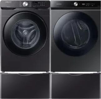 Side by Side Washer & Dryer Set on Pedestals