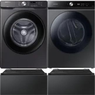 Side by Side Washer & Dryer Set on Pedestals