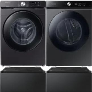 Side by Side Washer & Dryer Set on Pedestals