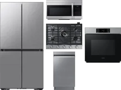 5 Piece Package Includes Refrigerator, Cooktop, Wall Oven, Microwave And Dishwasher