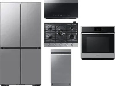 5 Piece Package Includes Refrigerator, Cooktop, Wall Oven, Microwave And Dishwasher