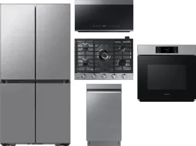 5 Piece Package Includes Refrigerator, Cooktop, Wall Oven, Microwave And Dishwasher