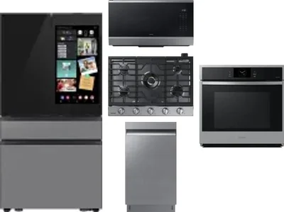 5 Piece Package Includes Refrigerator, Cooktop, Wall Oven, Microwave And Dishwasher