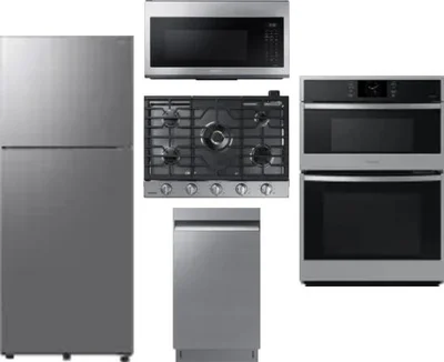 5 Piece Package Includes Refrigerator, Cooktop, Wall Oven, Microwave And Dishwasher