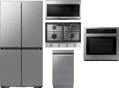 5 Piece Package Includes Refrigerator, Cooktop, Wall Oven, Microwave And Dishwasher
