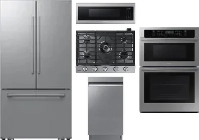 5 Piece Package Includes Refrigerator, Cooktop, Wall Oven, Microwave And Dishwasher