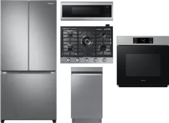 5 Piece Package Includes Refrigerator, Cooktop, Wall Oven, Microwave And Dishwasher