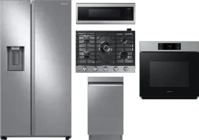 5 Piece Package Includes Refrigerator, Cooktop, Wall Oven, Microwave And Dishwasher