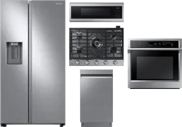 5 Piece Package Includes Refrigerator, Cooktop, Wall Oven, Microwave And Dishwasher