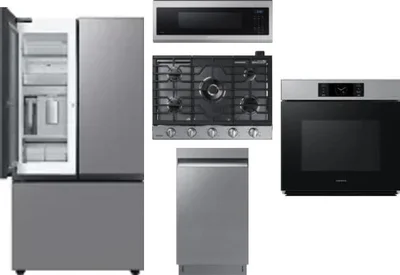 5 Piece Package Includes Refrigerator, Cooktop, Wall Oven, Microwave And Dishwasher
