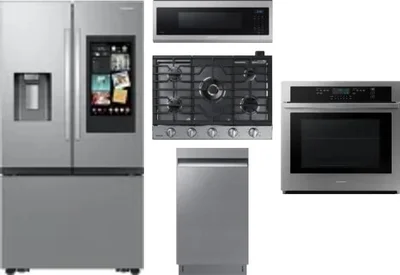 5 Piece Package Includes Refrigerator, Cooktop, Wall Oven, Microwave And Dishwasher