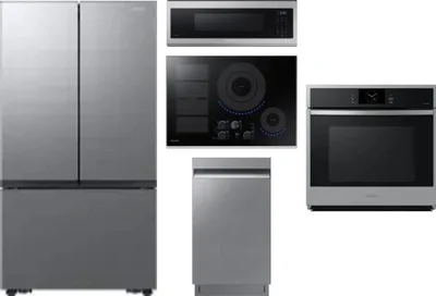 5 Piece Package Includes Refrigerator, Cooktop, Wall Oven, Microwave And Dishwasher