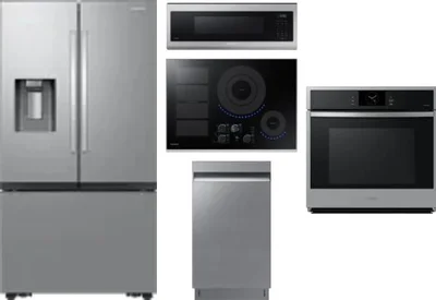 5 Piece Package Includes Refrigerator, Cooktop, Wall Oven, Microwave And Dishwasher