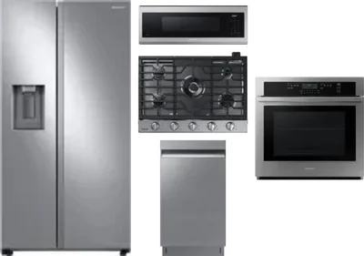5 Piece Package Includes Refrigerator, Cooktop, Wall Oven, Microwave And Dishwasher
