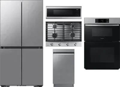 5 Piece Package Includes Refrigerator, Cooktop, Wall Oven, Microwave And Dishwasher
