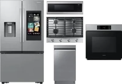 5 Piece Package Includes Refrigerator, Cooktop, Wall Oven, Microwave And Dishwasher