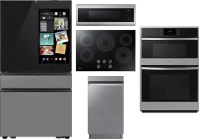 5 Piece Package Includes Refrigerator, Cooktop, Wall Oven, Microwave And Dishwasher