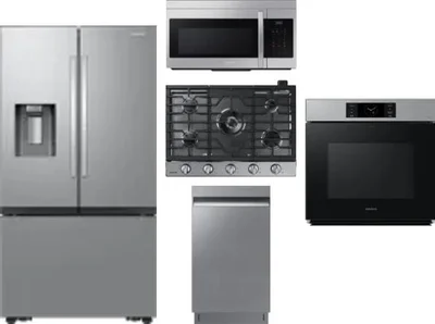 5 Piece Package Includes Refrigerator, Cooktop, Wall Oven, Microwave And Dishwasher