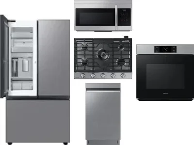 5 Piece Package Includes Refrigerator, Cooktop, Wall Oven, Microwave And Dishwasher