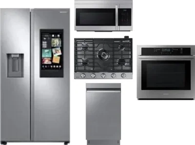 5 Piece Package Includes Refrigerator, Cooktop, Wall Oven, Microwave And Dishwasher