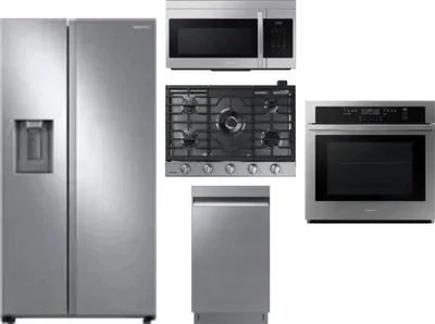 5 Piece Package Includes Refrigerator, Cooktop, Wall Oven, Microwave And Dishwasher
