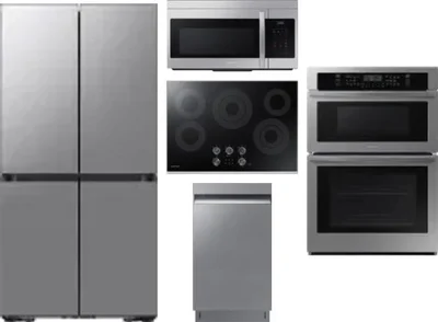 5 Piece Package Includes Refrigerator, Cooktop, Wall Oven, Microwave And Dishwasher