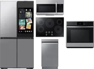 5 Piece Package Includes Refrigerator, Cooktop, Wall Oven, Microwave And Dishwasher