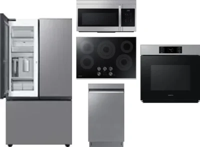 5 Piece Package Includes Refrigerator, Cooktop, Wall Oven, Microwave And Dishwasher