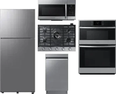 5 Piece Package Includes Refrigerator, Cooktop, Wall Oven, Microwave And Dishwasher