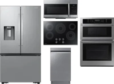 5 Piece Package Includes Refrigerator, Cooktop, Wall Oven, Microwave And Dishwasher