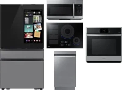 5 Piece Package Includes Refrigerator, Cooktop, Wall Oven, Microwave And Dishwasher