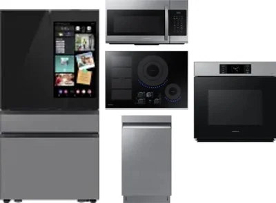 5 Piece Package Includes Refrigerator, Cooktop, Wall Oven, Microwave And Dishwasher