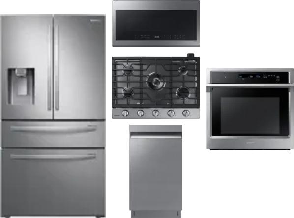 5 Piece Package Includes Refrigerator, Cooktop, Wall Oven, Microwave And Dishwasher