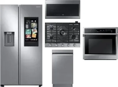 5 Piece Package Includes Refrigerator, Cooktop, Wall Oven, Microwave And Dishwasher