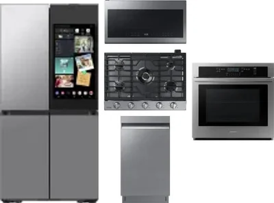 5 Piece Package Includes Refrigerator, Cooktop, Wall Oven, Microwave And Dishwasher