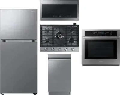 5 Piece Package Includes Refrigerator, Cooktop, Wall Oven, Microwave And Dishwasher