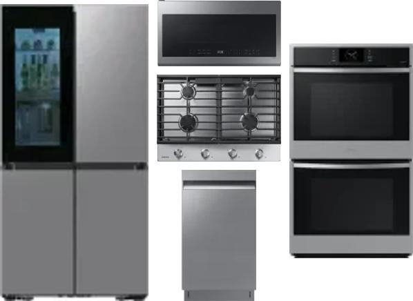 5 Piece Package Includes Refrigerator, Cooktop, Wall Oven, Microwave And Dishwasher