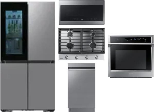 5 Piece Package Includes Refrigerator, Cooktop, Wall Oven, Microwave And Dishwasher