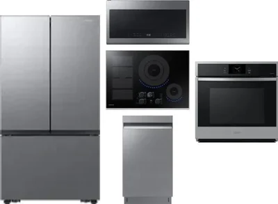 5 Piece Package Includes Refrigerator, Cooktop, Wall Oven, Microwave And Dishwasher