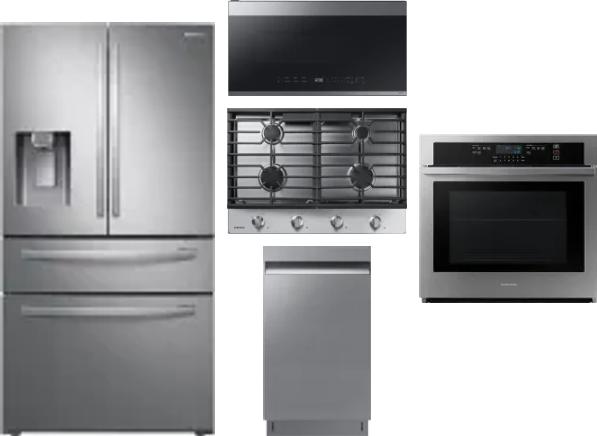 5 Piece Package Includes Refrigerator, Cooktop, Wall Oven, Microwave And Dishwasher
