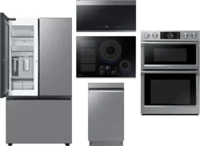 5 Piece Package Includes Refrigerator, Cooktop, Wall Oven, Microwave And Dishwasher