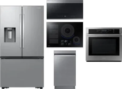 5 Piece Package Includes Refrigerator, Cooktop, Wall Oven, Microwave And Dishwasher