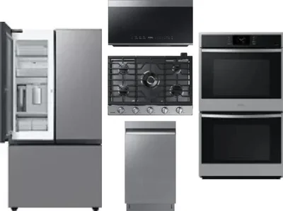 5 Piece Package Includes Refrigerator, Cooktop, Wall Oven, Microwave And Dishwasher