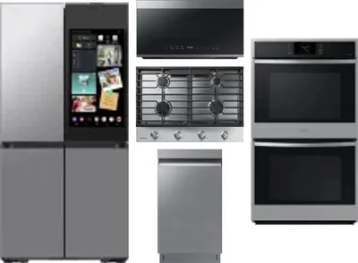 5 Piece Package Includes Refrigerator, Cooktop, Wall Oven, Microwave And Dishwasher