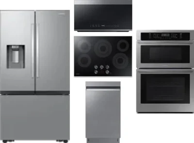 5 Piece Package Includes Refrigerator, Cooktop, Wall Oven, Microwave And Dishwasher