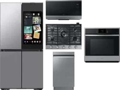5 Piece Package Includes Refrigerator, Cooktop, Wall Oven, Microwave And Dishwasher