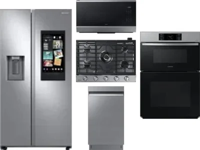 5 Piece Package Includes Refrigerator, Cooktop, Wall Oven, Microwave And Dishwasher