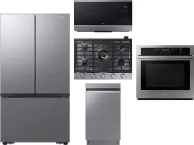5 Piece Package Includes Refrigerator, Cooktop, Wall Oven, Microwave And Dishwasher